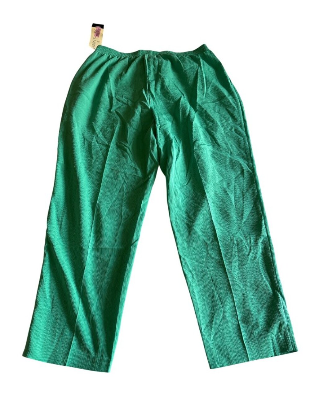 Allison Daley Green Pull-On Crinkle Knit Womens Pants Size 18W Made In Canada - Picture 2 of 9